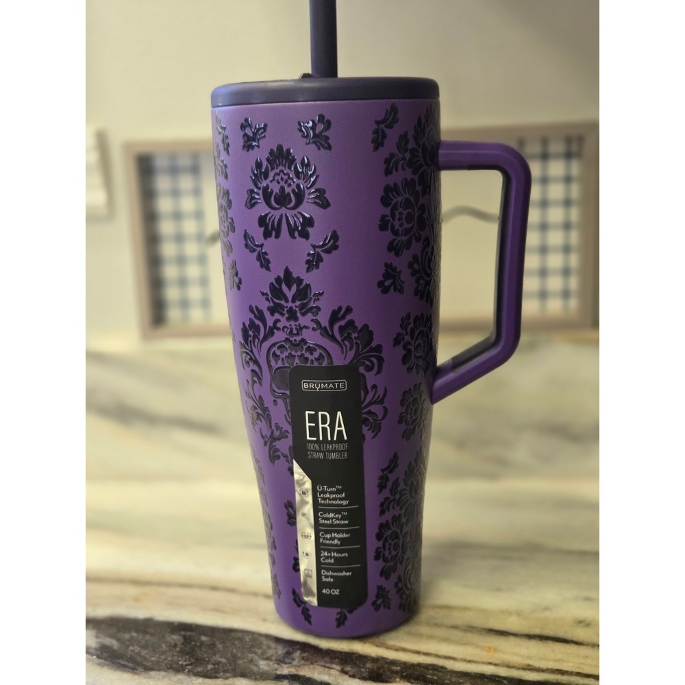 Brumate Era 40oz Tumbler Violet Veil Limited Skull Leakproof Straw Mug NIB